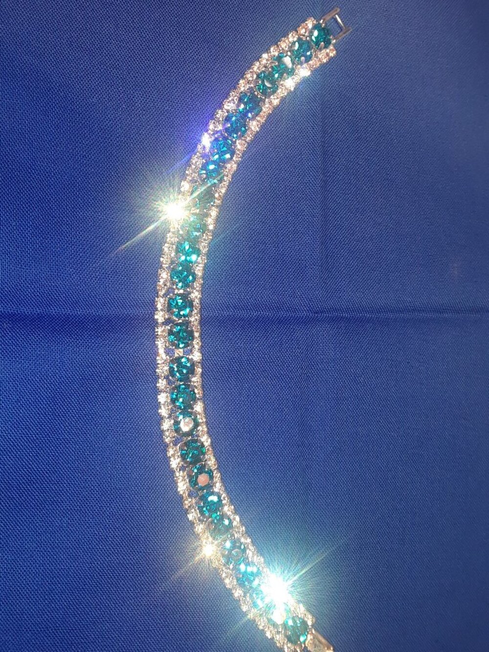 Brand New Luxury London Blue & White CZ Tennis Bracelet - Picture 5 of 12
